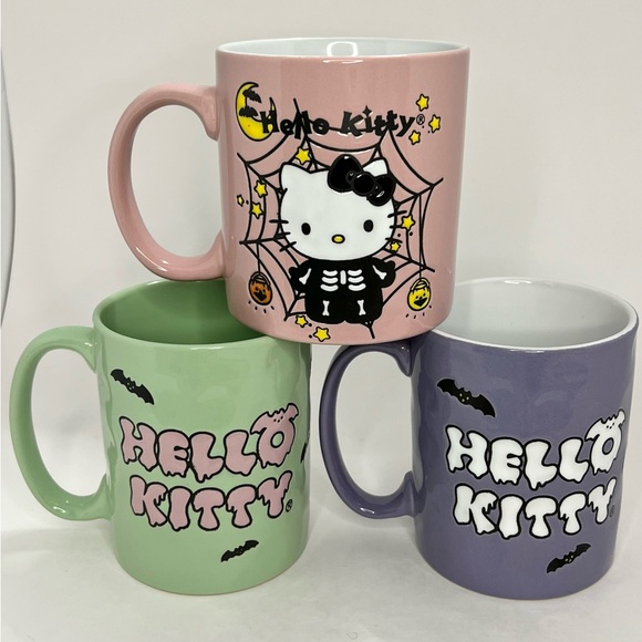 Hello Kitty Halloween Mug Set of 3 Frankenstein Mummy & Skeleton - Picture 2 of 14